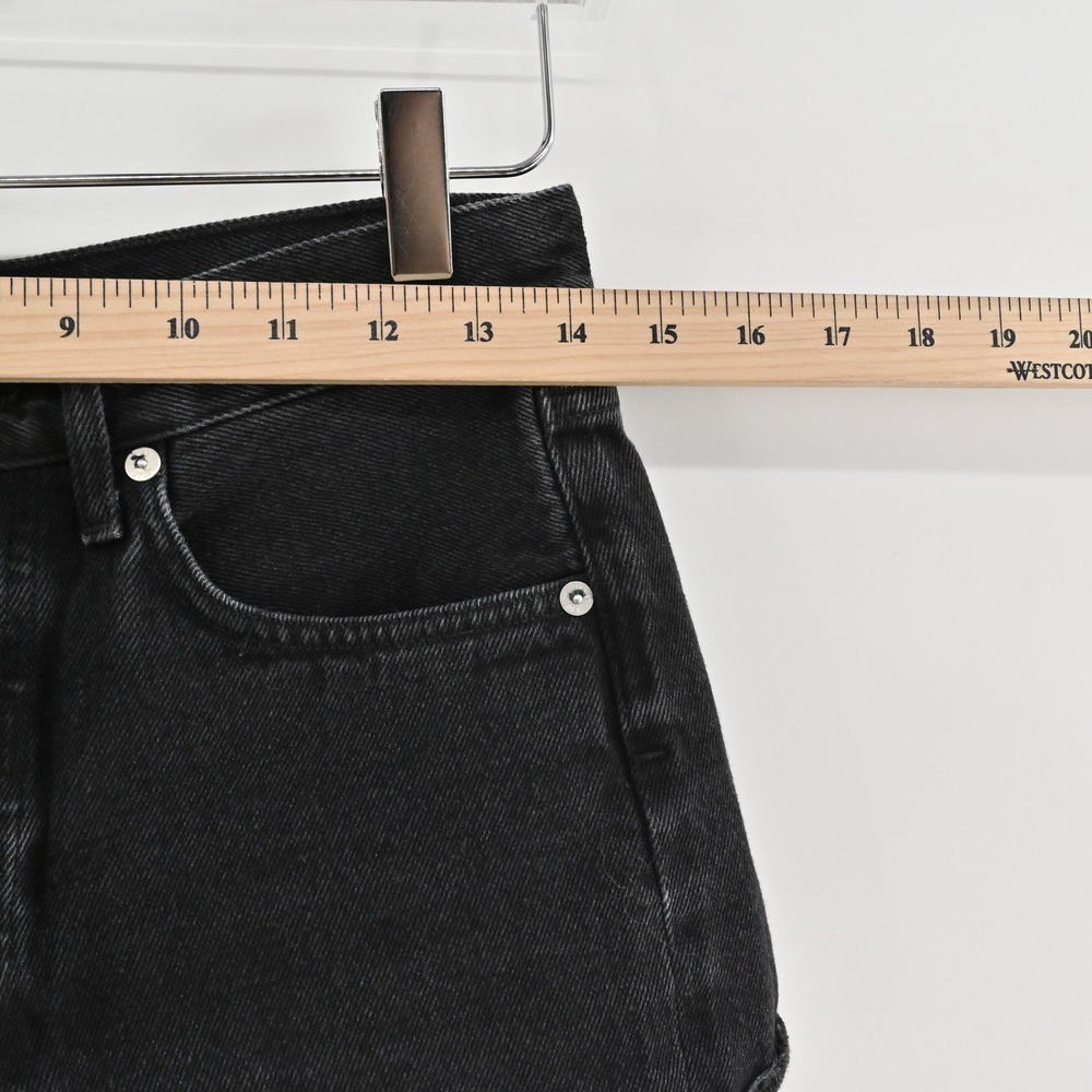 Agolde Parker Shorts Womens‎ Size 24 Black Distressed Button Fly Cutoff Denim - Picture 3 of 14
